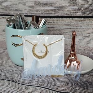 Stella & Dot Double Horn Pendant Necklace-Gold